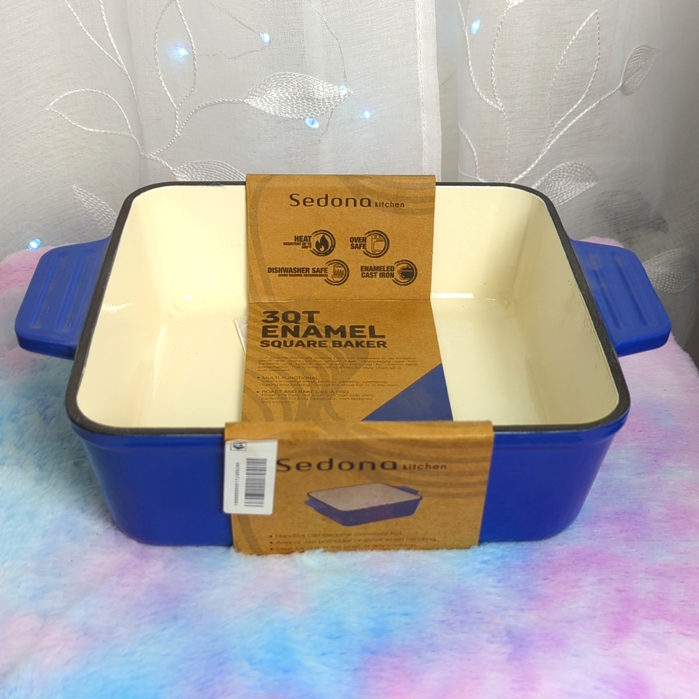 Sedona Kitchen 3QT Enamel Cast Iron Square Bakeware